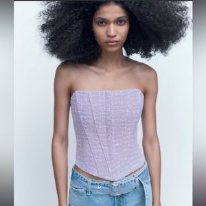 Zara textured bustier corset 2023 , pastel lilac
